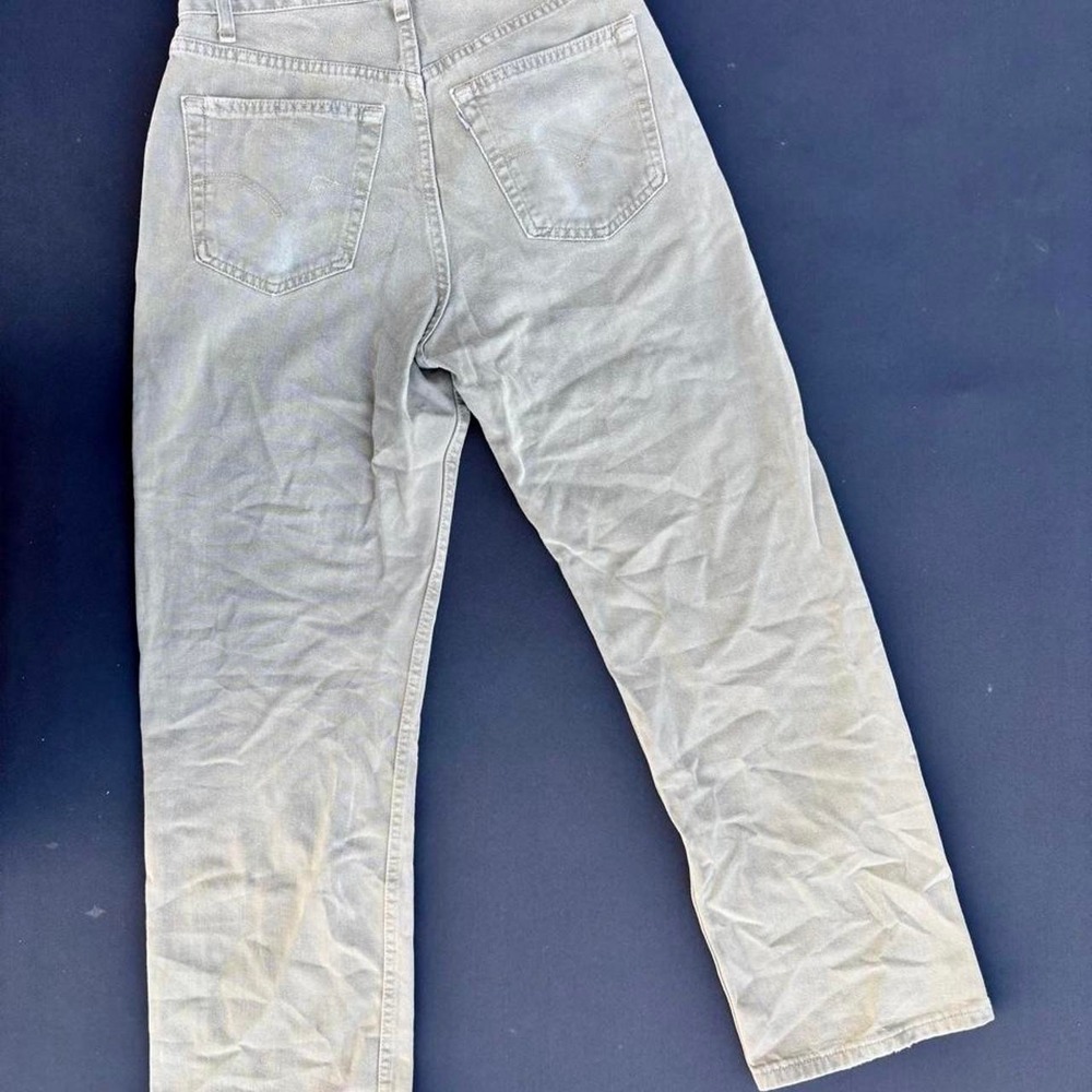 Vintage 90s Levis Silvertab Jeans Mens 30x30 Straight Loose Made in USA Khaki Ta - Picture 6 of 7
